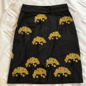 Anthropologie Floreat Floral Embroidered Skirt